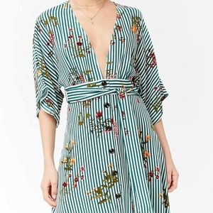 Forever 21 Green stripe midi dress